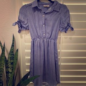 Blue striped dress with pockets